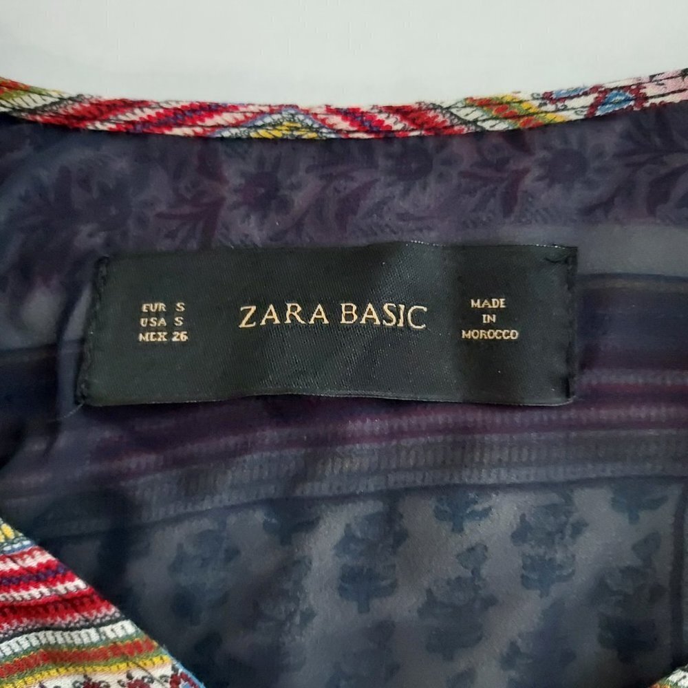 Zara Basic Patchwork Zip Up Dolman Sleeve Top - image 3